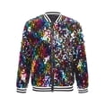 thumbnail image 3 of Yhong Veste de Baseball à Sequins Brillants pour Filles Enfants Manteau Cardigan de Rue Soirée Blazer Fête Formelle Coloré 16, 3 of 8