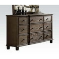 thumbnail image 4 of Contemporary Beige Linen & Weathered Oak 5PCS Bed Set Acme Baudouin 26110Q-5pcs, 4 of 5