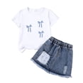 thumbnail image 4 of Girls Outfit Sets, Two Piece Summer Short Sleeve T-Shirts And Shorts Set 6-12 Months 12-24 Months 2t 3t 4t 5t 6t 7t Children 3-4 Years, 4 of 4