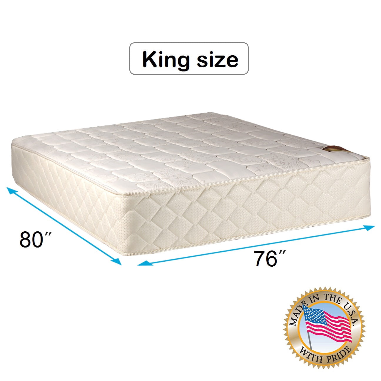 DS USA Grandeur Deluxe 2-Sided King Mattress Only - Good for your back, Premium Edge Guards, Orthopedic