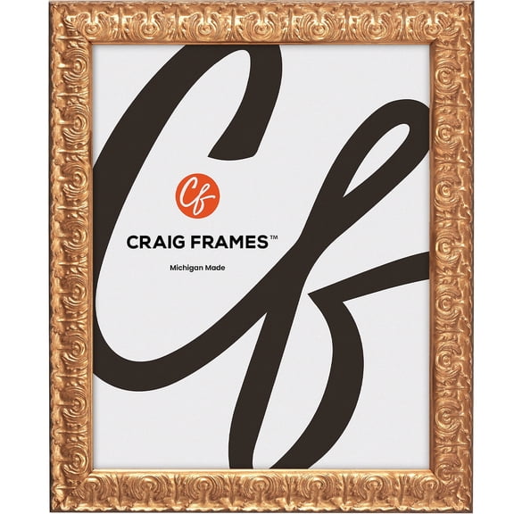 Craig Frames Versailles, 12x12 inch Picture Frame, Gold