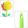 thumbnail image 3 of Cepillo para lavar ollas de cocina, cepillo para lavar platos de mango largo, cepillo creativo para lavar platos con flores con soporte, para limpieza de utensilios de cocina (rosa), 3 of 5