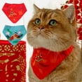 thumbnail image 2 of Visland Small Dogs Cats Bibs Exquisite Pattern Bright Color Super Soft Wear Resistant Chinese Style Pet Accessories Bandanas Scarf, 2 of 8
