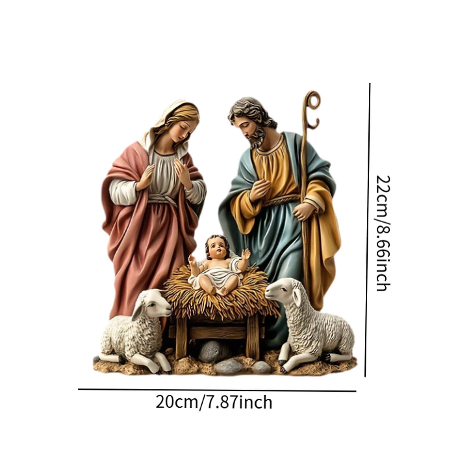 yotijay Christmas Nativity Scene Figurine Birth Ornament of Jesus Desktop Decor Nativity