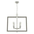 thumbnail image 2 of Hunter - Woodburn 4-light Brushed Nickel, Extra Large Pendant Light, Dimmable, Modern Style, Rectangle Shaped, for Bedrooms, Dining, Living Rooms - 19807, 2 of 7