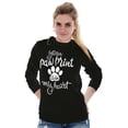 thumbnail image 3 of Paw Print In My Heart Cute Pet Owner Women's Long Sleeve T Shirt Brisco Brands S, 3 of 5