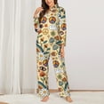 thumbnail image 2 of Sikiie Mushrooms And Rainbows Peace Women's Long-Sleeve Shirt and Full-Length Bottom Pajama Set (s-xxl)-Large, 2 of 7