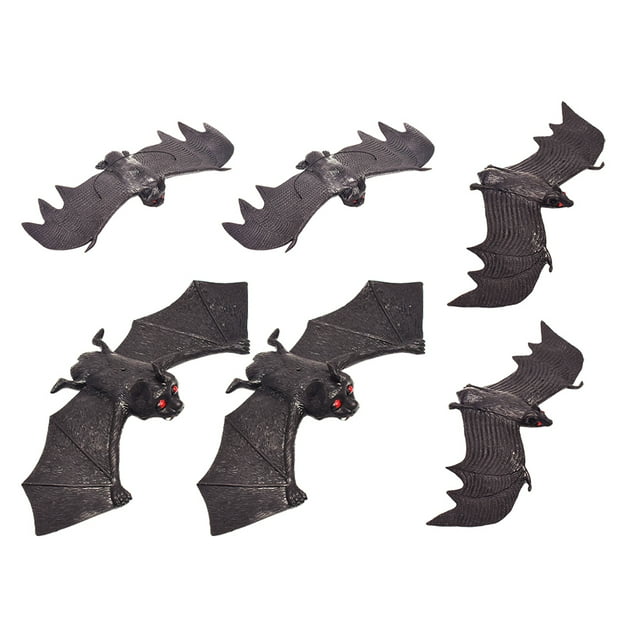 6pcs Simulation Flying Bats Pendants Horrible Ornaments Halloween Layout Props