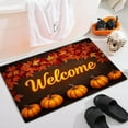 thumbnail image 7 of Zawou Fall Welcome Mat, Pumpkin Pattern Indoor Entryway Soft Door Mat, Ultra Thin Non-Slip Washable Runner Rug for Hallway, Kitchen, Front Door, Seasonal Autumn and Thanksgiving Decor, 7 of 7