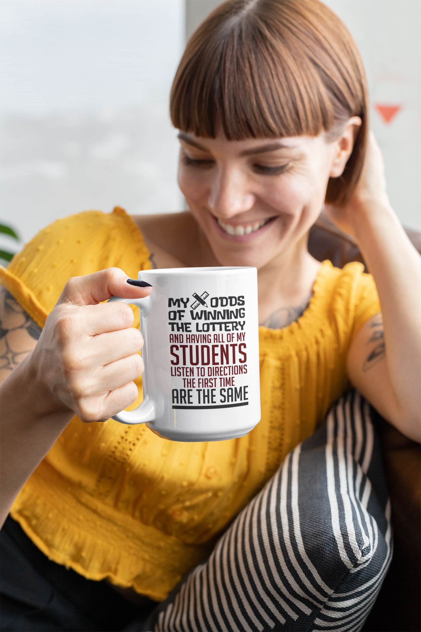 My Odds Of Winning The Lottery And Having All Of My Students Listen Are The Same. Funny Teaching Coffee & Tea Mug For Best Teacher, Instructor, Professor, Educator, Adviser & Young Scholar (11oz) - image 2 of 3