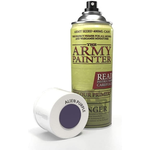 The Army Painter Color Primer Spray Paint, Alien Purple, 400ml, 13.5oz - Acrylic Spray Undercoat for Miniature Painting - Spray Primer