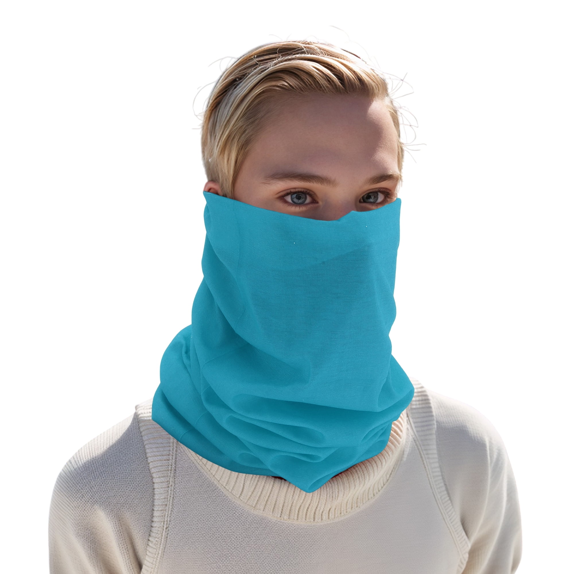 Unique Bargains Multi-function Face Scarf Mask 1 Pc Light Blue