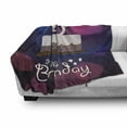 thumbnail image 3 of 40th Birthday Soft Flannel Fleece Throw Blanket, Big Color Dots and Graphic Cake with Candles Hand Writing and Stars, Cozy Plush for Indoor and Outdoor Use, 70" x 90", Purple Pink White, by Ambesonne, 3 of 6
