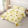 thumbnail image 3 of Manfei Lovely Bee Quilt King,Yellow Floral Pattern King Coverlet Set,3pcs, 3 of 7