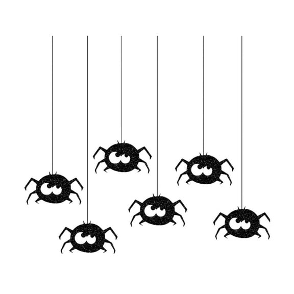 Halloween Decorations - Happy Halloween Glitter Spiders Bats Spiderweb Banner for Indoor Outdoor - Trunk or Treat Backdrop Garland Hanging for Party Favors Supplies for Birthday