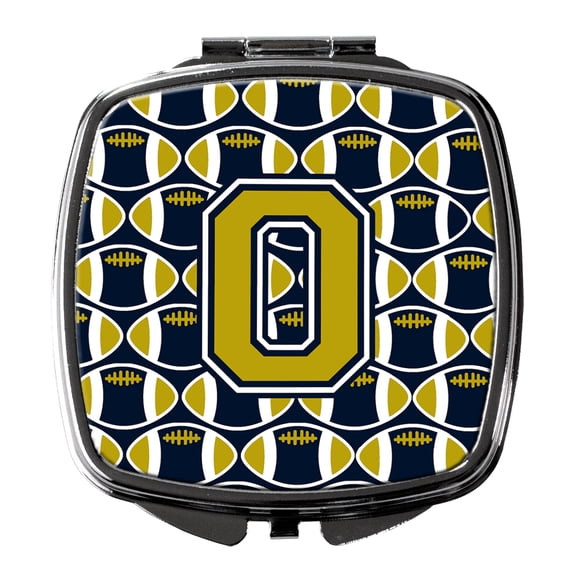 Letter O Football Blue and Gold Compact Mirror CJ1074-OSCM