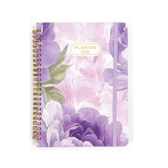 2026 Planner (Medium Size 8.5'' x 6.1'' Wire-Bound Hard Cover) Daily Weekly and Monthly Calendar - Agenda 2026 (Jan.2026-Dec.2026) with Hourly Schedule, Monthly Tabs - Purple