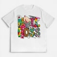 thumbnail image 2 of Western Nail Hustler Print T Shirts Leopard Graphic Tees Nail Technician Digital Pattern Tops for Womens White,2XL, 2 of 3