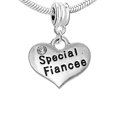 thumbnail image 1 of Two Sided Wedding Charm Special Finance Heart Bead With Clear  Crystals For Snake Chain Bracelet, 1 of 1