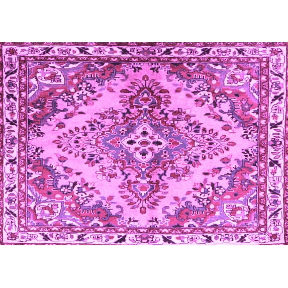 Ahgly Company Indoor Rectangle Persian Purple Traditional Area Rugs, 6' x 9'