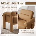 thumbnail image 6 of Guyou Modern Accent Chair, Boucle Accent Chairs, PU Upholstered Barrel Chairs with Solid Wood Frame, Cozy Armchair Chair, Comfy Side Chair for Living Room Bedroom Reading, Brown, 6 of 9