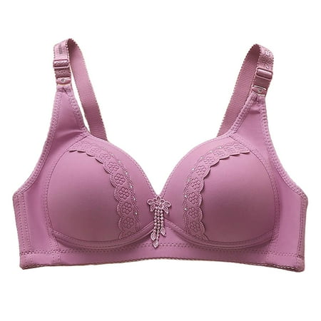 PEASKJP Everyday Bras Plus Size Women s Underwire Contour Multiway Full Coverage Strapless Bra Plus Size (Purple A)