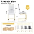 thumbnail image 6 of JUFU Dining Chairs Set of 6, White PU Leather Side Chairs, High Back, Gold Cantilever Base for Dining & Kitchen, 6 of 9