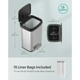 thumbnail image 4 of 13 Gallon Kitchen Trash Can Stainless Steel Garbage Can Recycle Bin with Stay-Open Lid and Step-on Pedal Silver and Black, 4 of 8