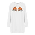 thumbnail image 4 of Robes T-Shirt pour Femmes Col Ras du Cou Unies Imprimées Robe à Manches Longues Décontractée Ample Robes d'Automne avec Poches, 4 of 7