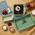 thumbnail image 4 of Best Choice Products Ceramic Bakeware Set of 3 Casserole, Loaf, and Square Dishes w/ Handles - Sage Green, 4 of 9