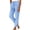 7# Blue, variant on Petite Pants Women Linen Elastic Drawstring Waist Straight Leg Tapered Pant Lightweight Breathable Trousers