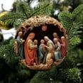 thumbnail image 4 of Djunllk Christmas Nativity Scene Ornaments, Xmas 2D Flat Religious The Birth of Jesus Christmas Hanging Ornaments Christmas Decorations for Holiday, Party, Home, 4 of 5