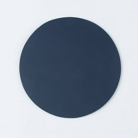 Namzi Faux Leather Heat Resistant Placemats, Dining Room Table Mats, Protect Surfaces,Non-Slip Washable Table Mats，Kitchen Decor Accessories（Set of 10, Size 3.94in,Coaster，Navy Blue）