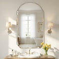thumbnail image 2 of Cuteday 30x48 Inch Beveled Edge Frameless Bathroom Vanity Mirror, Wall Mount Mirror for Bathroom, Arched Decorative Mirror, 2 of 9