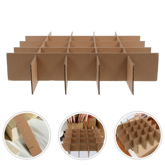 LOLIPPYY 8Pcs Box Dividers Cardboard Packing Inserts Light Brown for Secure Shipping and Moving Box Use