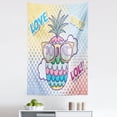 thumbnail image 1 of LOL Tapestry, Colorful Dotted Composition with Pineapple Wearing Sunglasses Love Cool and Lol Texts, Fabric Wall Hanging Decor for Bedroom Living Room Dorm, 5 Sizes, Multicolor, by Ambesonne, 1 of 1