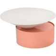 thumbnail image 2 of Pemberly Row White Metal Top Coffee Table with Pink Metal Base, 2 of 8