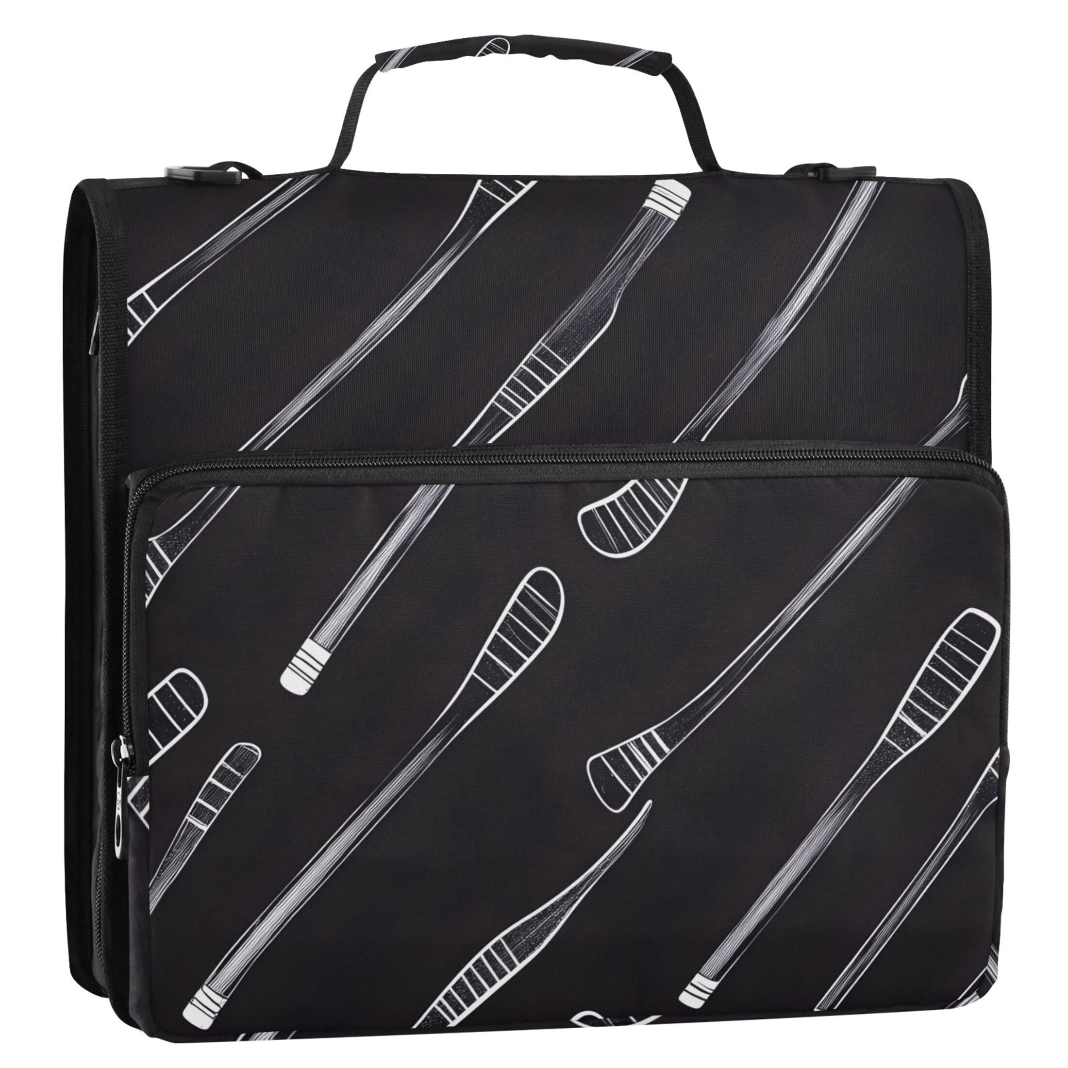 ALAZA Zipper Binder Hockey Sticks 3 Ring Trapper Keeper File Folder Organizer Bag