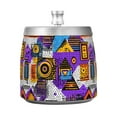 thumbnail image 7 of Yayeee Ashtray with Lid for Cigarette Smokeless Stainless Steel Home Ash Holder, Purple Simple Triangles, 7 of 7