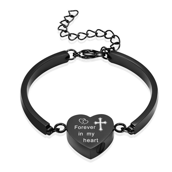 Adjustable Heart Cremation Bracelet for Ashes Stainless Steel Urn Bangles for Ashes Memorial Keepsake Cremation Memorial Urn Bracelet