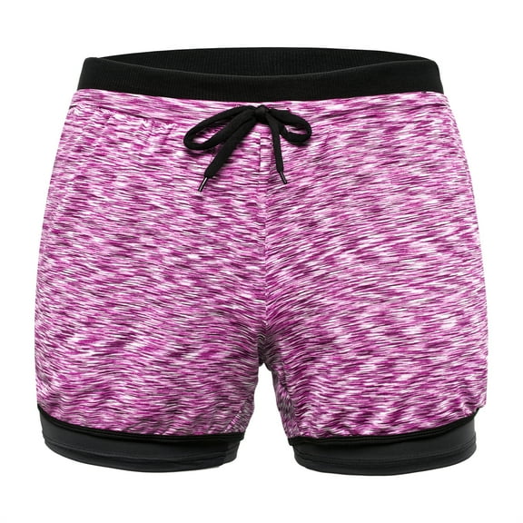 Women's Yoga Dance Short Pants Sport Shorts Summer Athletic Cycling Hiking Sports Shorts, Purple, XS