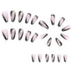 thumbnail image 4 of Uñas postizas de almendra con punta francesa brillante, color rosa y negro, con diseños de purpurina, 24 Uds., 4 of 5