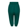 thumbnail image 5 of CHWGFWL Capris for Women Capri Leggings for Women 2024 High Waisted Cutout Yoga Capris Lightweight Cozy Cropped Pants Solid Soft Pajams Pants Linen Pants Women Petite Petite Linen Pants (Green,L), 5 of 5