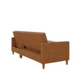 DHP Celine Sectional Futon and Couch with Storage, Camel Faux Leather
