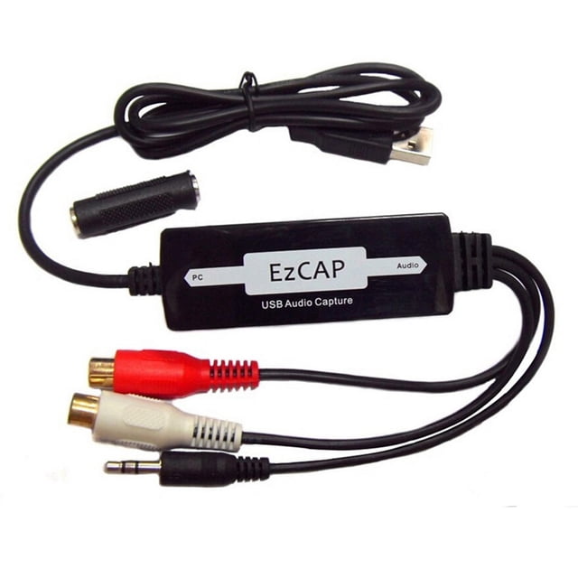 2X USB 3.5mm Audio Capture Grabber Edit Audio Cable to Digital for Recording Analog Cassette to CD/MP3 Converter