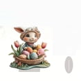 thumbnail image 2 of Easter Tabletop Decor, 2D Bunny and Egg Figurine Set, Spring Centerpiece for Dining Table, Living Room Mantle, Holiday Party Decoration, 2 of 8