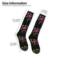 thumbnail image 5 of Fotbe Mardi Gras with Flamingo print Women's Men's Novelty Crew Socks Cotton Socks Knee High Socks for Walking,Running,Nurses,Pregnancy, 5 of 9