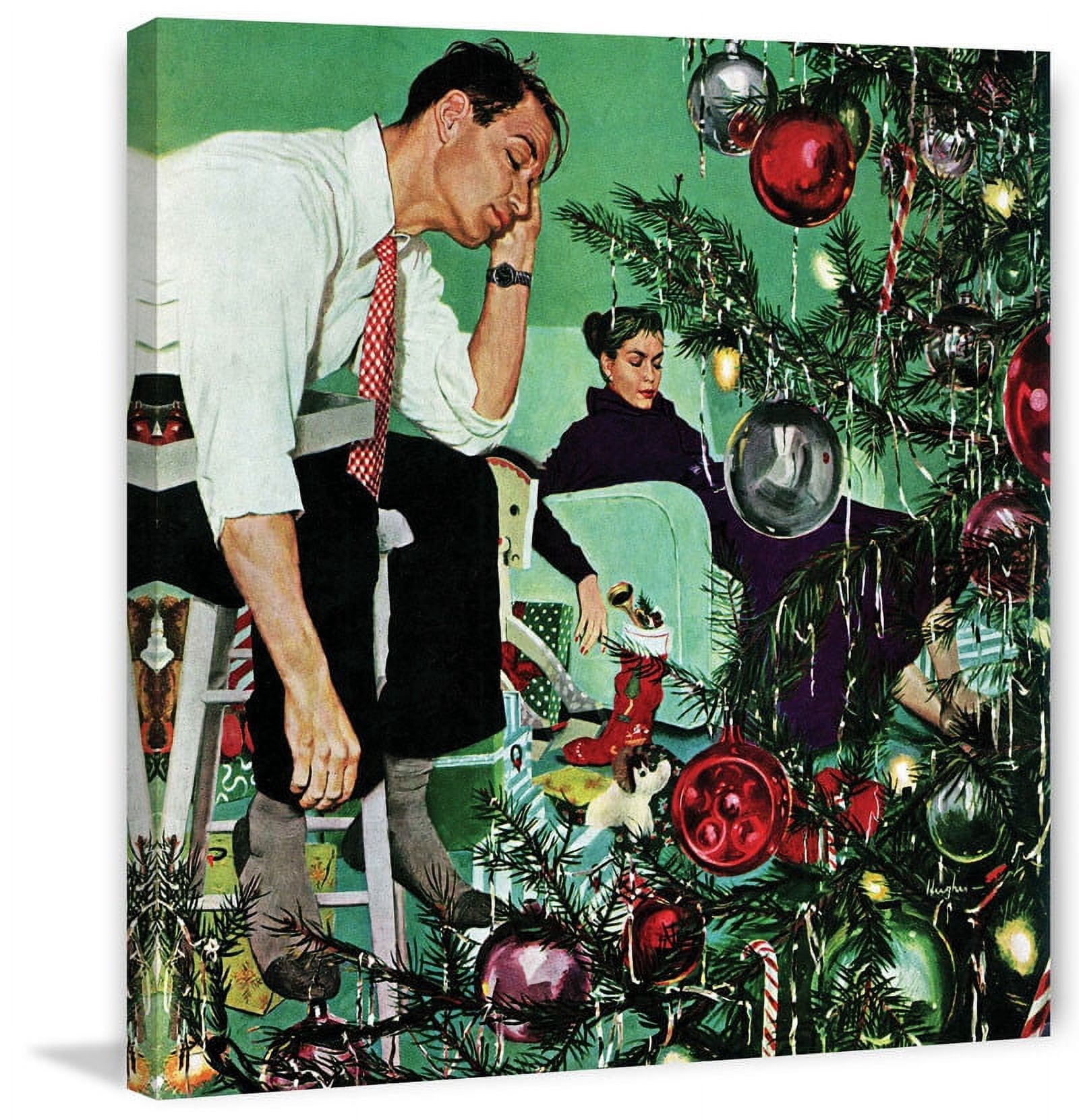 Marmont Hill "Trimming the Tree" by George Hughes Painting Print on Canvas