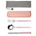 thumbnail image 3 of Chopsticks Spoon Set Stainless Steel Portable Mirror Polishing Anti-slip Tableware Child Fork Flatware Case, 3 of 7