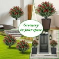 thumbnail image 7 of Ataucjin 19.6" Artificial Topiary Trees Set of 2, Topiary Trees with Metal Ground Spike for Winter and Fall,Christmas Topiary Tree with Red Fruits Outdoor Front Porch Garden, 7 of 7